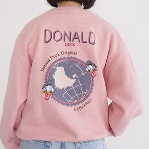 Ordinary People x Walt Disney Pink Donald Duck Crew Sweatshirt Sweater S
